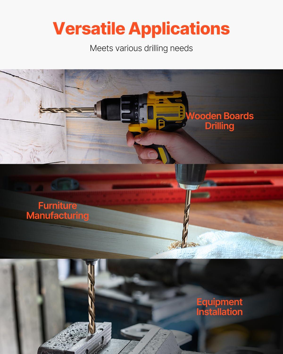 imageVEVOR Screwdriver Set 12Piece Hand Tools Set with Magnetic Tips Includes 5 Phillips and 5 Flat Head Bits ZType Bit Professional Repair Tool Kit for Sockets Furniture Home Appliances Bicycles29PCS Cobalt Drill Bit Set