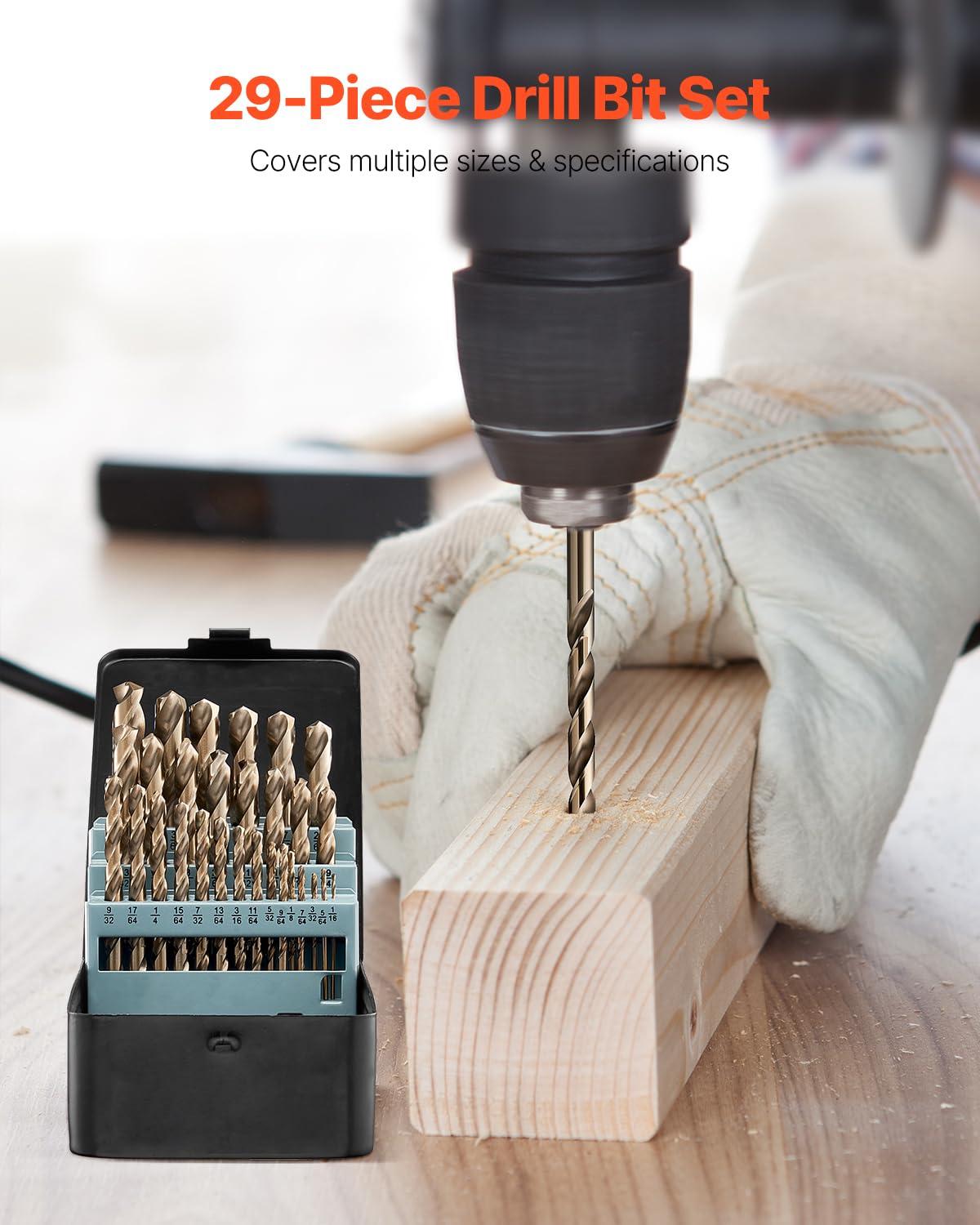 imageVEVOR Screwdriver Set 12Piece Hand Tools Set with Magnetic Tips Includes 5 Phillips and 5 Flat Head Bits ZType Bit Professional Repair Tool Kit for Sockets Furniture Home Appliances Bicycles29PCS Cobalt Drill Bit Set