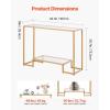 imageVEVOR Glass Console Table 394 Inch Entryway Table Modern Rectangle Sofa Table with Tempered Glass Top and Iron Legs Golden Consloe Desk for Living Room Hallway EntrywayGold