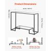 imageVEVOR Glass Console Table 394 Inch Entryway Table Modern Rectangle Sofa Table with Tempered Glass Top and Iron Legs Golden Consloe Desk for Living Room Hallway EntrywayBlack