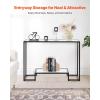 imageVEVOR Glass Console Table 394 Inch Entryway Table Modern Rectangle Sofa Table with Tempered Glass Top and Iron Legs Golden Consloe Desk for Living Room Hallway EntrywayBlack