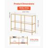 imageVEVOR Glass Console Table 394 Inch Entryway Table Modern Rectangle Sofa Table with Tempered Glass Top and Iron Legs Golden Consloe Desk for Living Room Hallway EntrywayGold