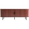 imageVEVOR TV Stand for TVs up to 65 inch MidCentury Modern Entertainment Center Media Console Table with Storage Cabinet and Sliding Tambour Door Boho Television Stand for Living Room Bedroom OakBrown