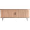 imageVEVOR TV Stand for TVs up to 65 inch MidCentury Modern Entertainment Center Media Console Table with Storage Cabinet and Sliding Tambour Door Boho Television Stand for Living Room Bedroom OakNatural