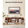 imageVEVOR TV Stand for TVs up to 65 inch MidCentury Modern Entertainment Center Media Console Table with Storage Cabinet and Sliding Tambour Door Boho Television Stand for Living Room Bedroom OakNatural