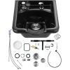 imageVEVOR Shampoo Basin Black Hairdresser Sink Shampoo Bowl Sink ABS Plastic Salon and Spa Hair Washing Sink Hair Backwash Basin Beauty Salon Equipment for Hair Stylists