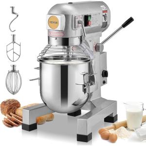 imageVEVOR Commercial Food Mixer 30Qt Commercial Mixer with 3 Adjustable Speeds 1100W Dough MixerCommercial Stand Mixer with Stainless Steel Bowl20Qt