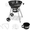 imageVEVOR 22 inch Charcoal Grill with Bowl Portable Charcoal Grill with Wheels for Outdoor PorcelainEnameled Lid with Slide Out Ash Catcher Round Barbecue Kettle Grill Wheels for Small Patio Backyard