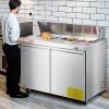 imageVEVOR 60 Commercial Refrigerator Sandwich amp Salad Prep Table 154 Cu Ft Stainless Steel Refrigerated Food Prep Station with 16 Pans Cut Board Mega Top Refrigerator for Restaurant Food Truck48W with 12 Pans