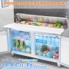 imageVEVOR 60 Commercial Refrigerator Sandwich amp Salad Prep Table 154 Cu Ft Stainless Steel Refrigerated Food Prep Station with 16 Pans Cut Board Mega Top Refrigerator for Restaurant Food Truck60W with 16 Pans