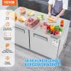 imageVEVOR 60 Commercial Refrigerator Sandwich amp Salad Prep Table 154 Cu Ft Stainless Steel Refrigerated Food Prep Station with 16 Pans Cut Board Mega Top Refrigerator for Restaurant Food Truck60W Worktop Refrigerator
