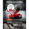 imageVEVOR Adjustable Floor Transmission Jack 1000 LBS Low Profile Hydraulic Transmission Telescoping HeavyDuty Lift Jack 63252 in Lifting Height 360 Swivel Front Wheels2200 lbs
