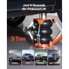 imageVEVOR Air Jack 3 Ton6600 lbs Triple Bag Air Jack Airbag Jack with Six Steel Pipes Lift up to 177 inch450 mm 35 s Fast Lifting Pneumatic Jack with Side Handles for Car Garage RepairAdjust Handle  Support Rod