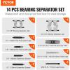 imageVEVOR Bearing Puller Kit 14Piece 5 Ton Bearing Separator Pinion Wheel Bearing Removal Kit with 2 and 3 Jaws Bearing Separator and Puller Set Heavy Duty Bearing Splitter Tool Kit with Case14Piece