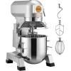 imageVEVOR Commercial Mixer 30Qt Commercial Food Mixer Stainless Steel Bowl 1100W Commercial Stand Mixer with 3 Speeds Adjustable Dough Hook Whisk Beater Included Perfect for Bakery Pizzeria Silver30Qt