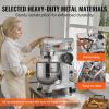 imageVEVOR Commercial Mixer Commercial Food Mixer 10Qt Stainless Steel Bowl 450W Commercial Stand Mixer with 3 Speeds Adjustable Dough Hook Whisk Beater Included Perfect for Bakery Pizzeria Silver15Qt
