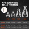 imageVEVOR Gear Puller Set 3 4 6 8 Puller Kit 3 Jaw Gear Bearing Flywheel Pulley Removal Tool 2 or 3 Reversible Jaws Wheel Puller Vertically and Horizontally External and Internal 4Piece4 Pcs