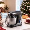 imageVEVOR Stand Mixer 5QT Dough Mixer 10P Speeds Tilthead Food Mixer Kitchen Mixer with Stainless Steel Bowl Dough Hook Wire Whip Beater Scraper Household Stand Mixer for Baking Mixing Black5 QTBlack