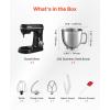 imageVEVOR Stand Mixer 5QT Dough Mixer 10P Speeds Tilthead Food Mixer Kitchen Mixer with Stainless Steel Bowl Dough Hook Wire Whip Beater Scraper Household Stand Mixer for Baking Mixing Black5 QTBlack