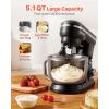 imageVEVOR Stand Mixer 5QT Dough Mixer 10P Speeds Tilthead Food Mixer Kitchen Mixer with Stainless Steel Bowl Dough Hook Wire Whip Beater Scraper Household Stand Mixer for Baking Mixing Black5 QTBlack
