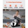 imageVEVOR Stand Mixer 5QT Dough Mixer 10P Speeds Tilthead Food Mixer Kitchen Mixer with Stainless Steel Bowl Dough Hook Wire Whip Beater Scraper Household Stand Mixer for Baking Mixing Black83 QTBlack