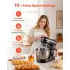 imageVEVOR Stand Mixer 5QT Dough Mixer 10P Speeds Tilthead Food Mixer Kitchen Mixer with Stainless Steel Bowl Dough Hook Wire Whip Beater Scraper Household Stand Mixer for Baking Mixing Black5 QTBlack