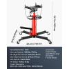 imageVEVOR Transmission Jack075 Ton1660 lbs Capacity Hydraulic Telescopic Transmission Jack 2Stage Floor Jack Stand with Foot Pedal 360 Swivel Wheel GarageShop Lift Hoist Red1660LBS