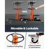 imageVEVOR Transmission Jack12Ton1100lbs Capacity Hydraulic Telescopic Transmission Jack 2Stage with Foot Pedal 360 Swivel Wheel GarageShop Lift Hoist Orange