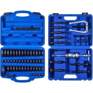 imageVEVOR 52pcs Custom Bushing Bearing And Seal Driver Set amp 16pcs Slide Hammer Puller Set 2 in 1 Bushing Bearing Driver Press Kit Heavy Duty Removal Puller Installation Set with 49 Bushings 10 Colletsslide hammer pullerbearing race driver