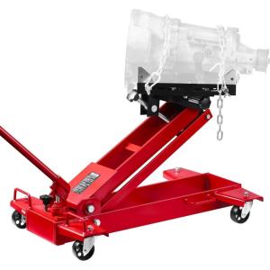 imageVEVOR Adjustable Floor Transmission Jack 1000 LBS Low Profile Hydraulic Transmission Telescoping HeavyDuty Lift Jack 63252 in Lifting Height 360 Swivel Front Wheels2200 lbs