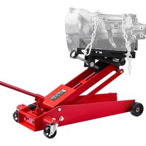 imageVEVOR Adjustable Floor Transmission Jack 1000 LBS Low Profile Hydraulic Transmission Telescoping HeavyDuty Lift Jack 63252 in Lifting Height 360 Swivel Front Wheels1000 lbs