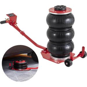 imageVEVOR Air Jack 3 Ton6600 lbs Triple Bag Air Jack Airbag Jack with Six Steel Pipes Lift up to 177 inch450 mm 35 s Fast Lifting Pneumatic Jack with Long Handles for Cars Repair Red3T long Handle