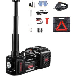 imageVEVOR Electric Car Jack 5 Tons 11000 lbs Scissor Jack with Builtin Inflator 12V Tire Change Replacement with Impact Wrench amp LED Light Portable Jack kit for Sedan SUV Truck5T with Wrenchextended rod