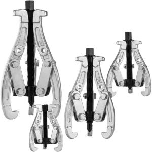 imageVEVOR Gear Puller Set 3 4 6 8 Puller Kit 3 Jaw Gear Bearing Flywheel Pulley Removal Tool 2 or 3 Reversible Jaws Wheel Puller Vertically and Horizontally External and Internal 4Piece4 Pcs