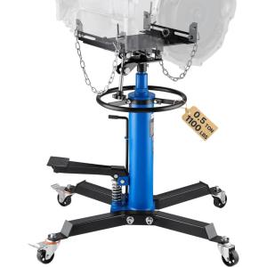 imageVEVOR Hydraulic Transmission Jack 2 Stage Ram 1322 lbs  06 Ton 346693 in High Lifting Height Transmission Jack with Foot Pedal Dual Telescopic Trans GarageShop Lift HoistsingleStage 1100lb