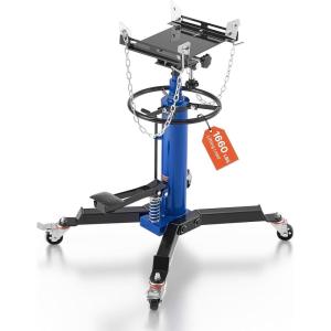 imageVEVOR Hydraulic Transmission Jack 2 Stage Ram 1322 lbs  06 Ton 346693 in High Lifting Height Transmission Jack with Foot Pedal Dual Telescopic Trans GarageShop Lift HoistsingleStage 1660 LBS