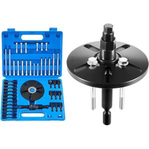 imageVEVOR LS Harmonic Balancer Puller Kit Adjustable 3Jaw Puller Fits Most Late Model Vehicles 3Jaw Pulley Puller Set with 4 Forcing Rods for Removing Harmonic Balancers Without Removing The Radiatorharmonic balancer puller installer set