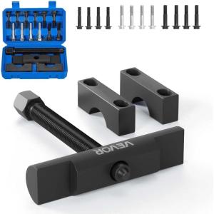 imageVEVOR Power Steering Pump Pulley PullerInstaller Tool Set Compatible with Ford GM V6 and VW Vehicles Pump Pulley Remover Installer Tools for Removing and Installing Power Steering Pump PulleysYoke Puller