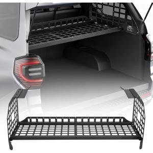 imageVEVOR Rear Trunk Cargo Rack for 20102024 Toyota 4Runner 220 lbs Capacity Aluminum Alloy Basket Tray Interior Storage Luggage Carrier Adjustable Height Shelf Stand Organizer for Camping Trip Gear