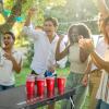 imageVEVOR 8 Foot Portable Pong Table Folding Tailgate Table Cup Holes Dry Erase Markers and Carrying Handles Adjustable Height Lightweight Table for Office Tailgate Party amp CampingHeightenBlack