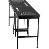 imageVEVOR 8 Foot Portable Pong Table Folding Tailgate Table Cup Holes Dry Erase Markers and Carrying Handles Adjustable Height Lightweight Table for Office Tailgate Party amp CampingHeightenBlack