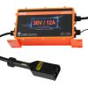 imageVEVOR 36 Volt Golf Cart Battery Charger 12 AMP Smart Battery Charger with DStyle Plug Compatible with LeadAcid AGMGelEFB MF NMC LiFePO4 Batteries for EZGO TXT IP67 Waterproof ETL Certified36V 12A For DStyle Plug