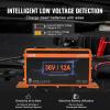 imageVEVOR 36 Volt Golf Cart Battery Charger 12 AMP Smart Battery Charger with DStyle Plug Compatible with LeadAcid AGMGelEFB MF NMC LiFePO4 Batteries for EZGO TXT IP67 Waterproof ETL Certified36V 12A For DStyle Plug