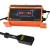 imageVEVOR 36 Volt Golf Cart Battery Charger 12 AMP Smart Battery Charger with DStyle Plug Compatible with LeadAcid AGMGelEFB MF NMC LiFePO4 Batteries for EZGO TXT IP67 Waterproof ETL Certified36V 18A For DStyle Plug
