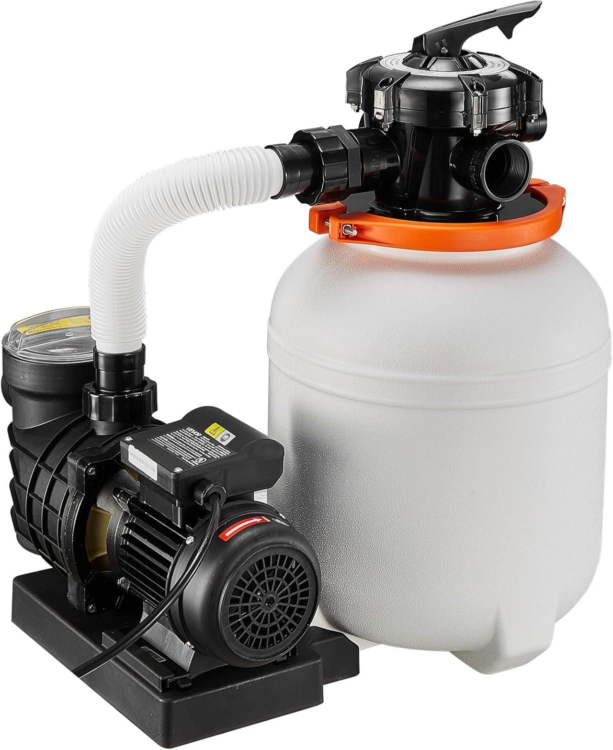 imageVEVOR FlashPure Sand Filter Pump 14 in for Above Ground Pool 075 HP 3500 GPH Swimming Pool Filter System with Timer 6X Faster Filtration Media Installed LeakResistant Ready to Use Out of Box12 inch  05 HP  3000 GPH