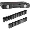 imageVEVOR 12 Drive Impact Socket Set 29Piece Deep Sockets Standard SAE 38 to 1 inch and Metric 10 to 24 mm Size 6 Point CRV Steel Extension Bars 3 5 1012 26PCS