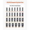 imageVEVOR 12 Drive Impact Socket Set 29Piece Deep Sockets Standard SAE 38 to 1 inch and Metric 10 to 24 mm Size 6 Point CRV Steel Extension Bars 3 5 1012 26PCS