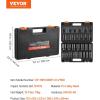 imageVEVOR 12 Drive Impact Socket Set 29Piece Deep Sockets Standard SAE 38 to 1 inch and Metric 10 to 24 mm Size 6 Point CRV Steel Extension Bars 3 5 1012 19PCS Deep