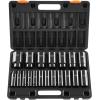 imageVEVOR 12 Drive Impact Socket Set 29Piece Deep Sockets Standard SAE 38 to 1 inch and Metric 10 to 24 mm Size 6 Point CRV Steel Extension Bars 3 5 1012 19PCS Deep