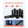 imageVEVOR 12 Drive Impact Socket Set 29Piece Deep Sockets Standard SAE 38 to 1 inch and Metric 10 to 24 mm Size 6 Point CRV Steel Extension Bars 3 5 1012 29 PCS